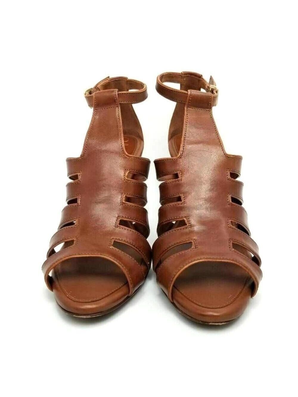 Cole Haan Gladiator Brown Leather Ankle Block Heels Sandals Shoes Size 9.5 B - Picture 7 of 12